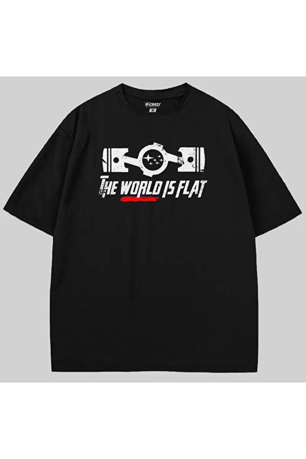 تي شيرت The World Is Flat Boxer Motor قصة فضفاضة