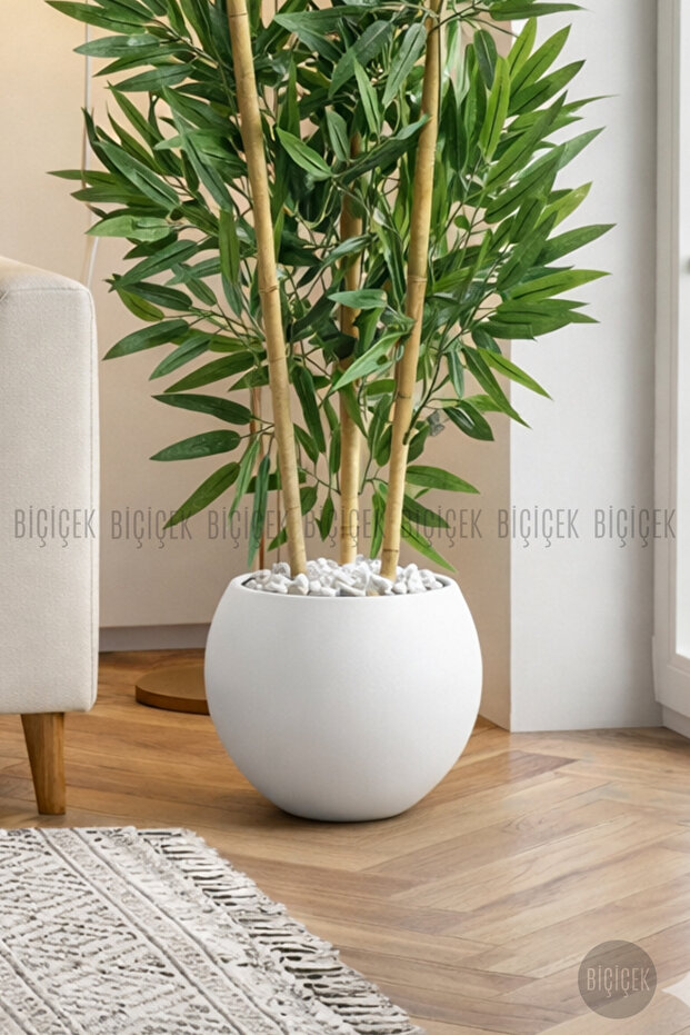 125CM YAPAY BAMBU AĞACI KÜRE SAKSIDA - 8
