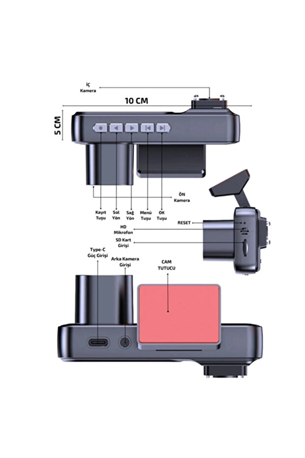 3-Camera Security System with G-Sensor, Motion Detection and Loop Recording - 3