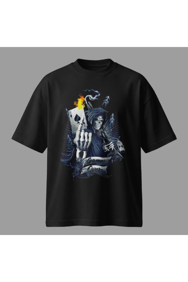 Μπλουζάκι Skull Game Over oversized - 2