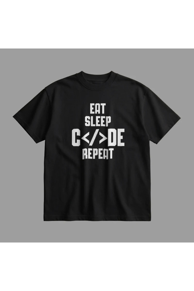 تي شيرت اكلِ ونومِ وكرِدَّهَّا قصة فضفاضة - 4