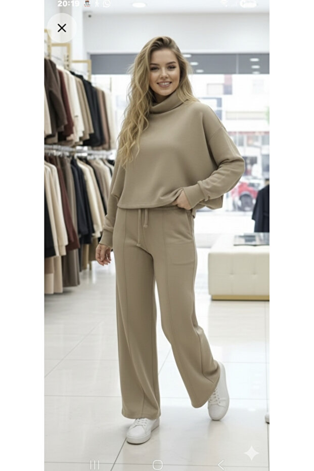 Per.Ry Mar.Ka Turtleneck Batwing Sleeve, Sleeves with Cuffs Corded Fabric Premium Quality Stylish Suit