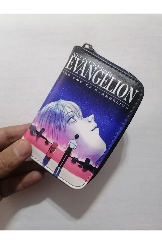 Owl Bag Neon Genesis Evangelion Patterned Design Faux Leather Wallet