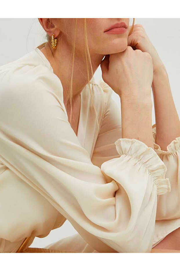 Rochie lunga, crem - 2