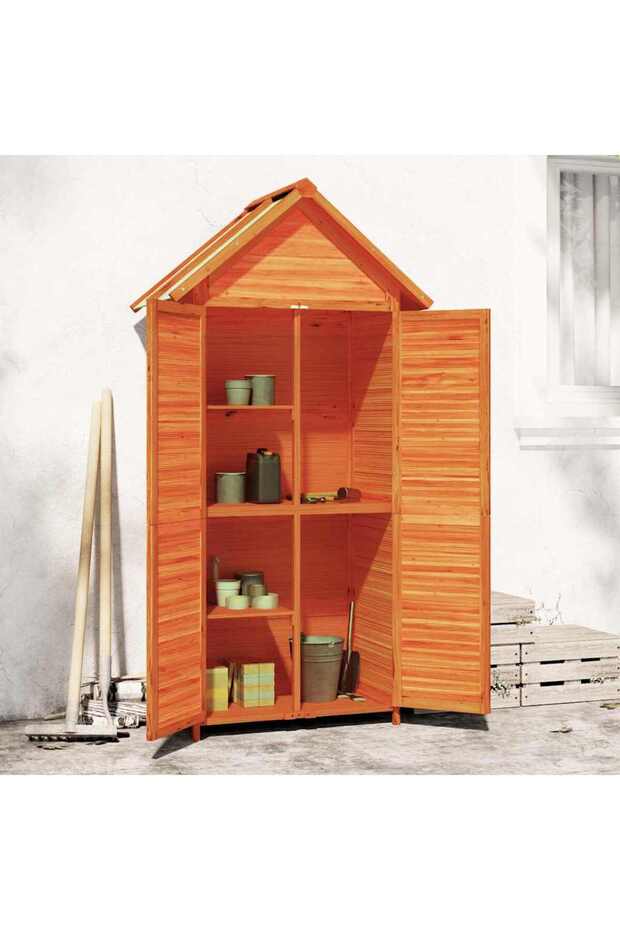 Garden Tool Shed Brown 89x52.5x175 cm Solid Wood Pine