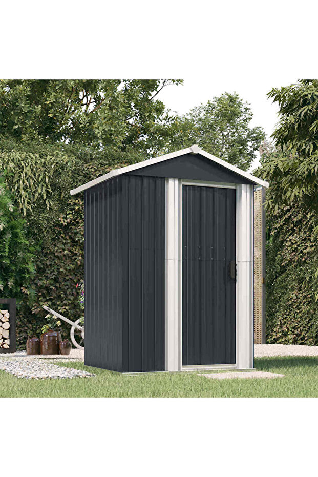 Garden Shed Anthracite 126x97.5x177 cm Galvanised Steel