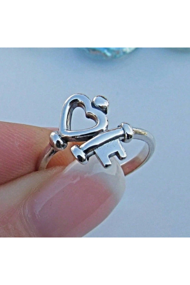 ZA7153-1 8 Retro Elegant Bohemian Heart-Shaped Promise Ring Women's Romantic Suitable For Valentine'