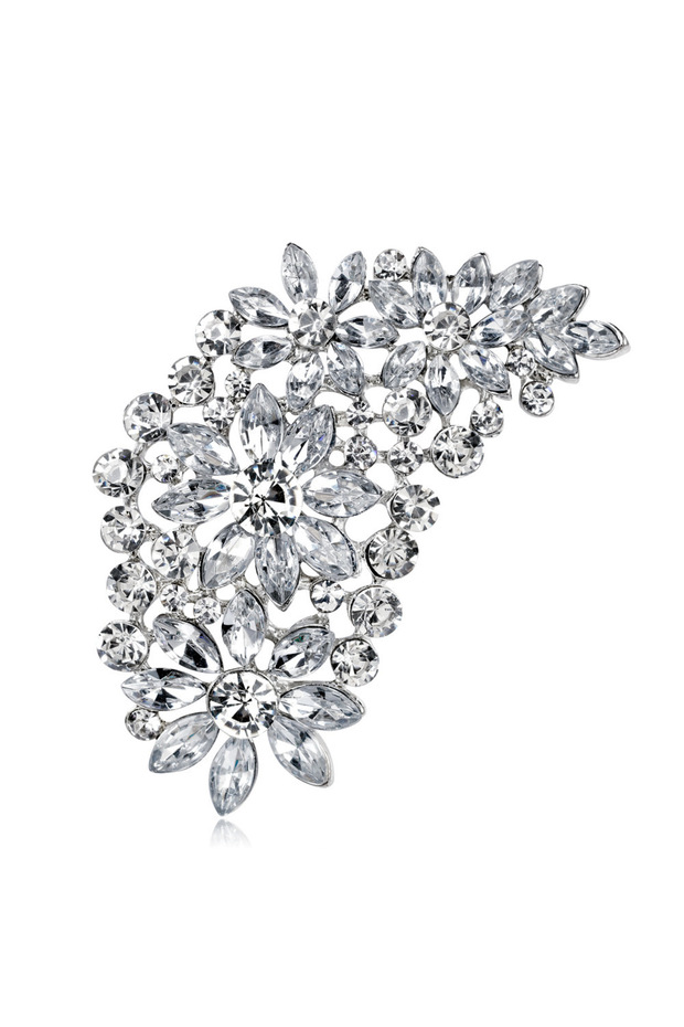 I5-6-3533 Retro Alloy Crystal Glass Exaggerated Brooch Women's Style Pin Accessories