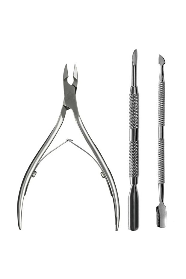 C503-3pcs Cuticle Trimmer with Cuticle Pusher - Cuticle Remover Cuticle Nipper Professional Stainles