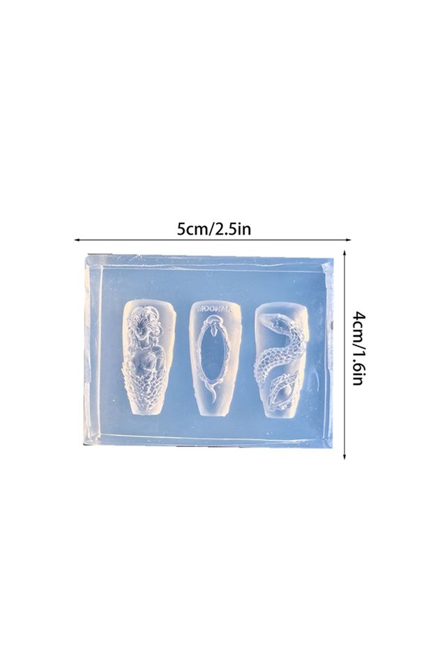 one size 1 Pcs 3D Snake Girl Nail Silicone Carving Mold Snake DIY Nail Decoration Art Nail Beauty Ch