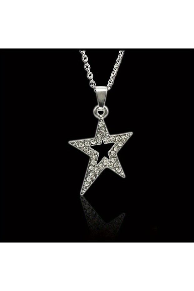 YB4042-1 Korean Style Fashion Aesthetic Crystal Star Necklace Choker Punk Unique Pendant Necklace fo