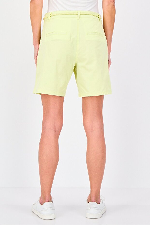 شورت نسائي أساسي سادة، أصفر ليموني - 3