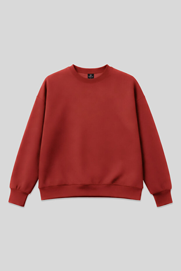 Fiesta Basic O Yaka Oversize Kadın Sweatshirt - 97053 - 2