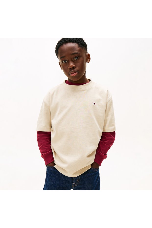 Washed Faded Graphic Kids Beige T-Shirt