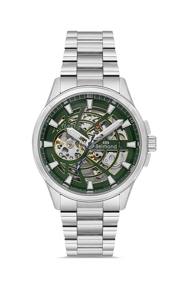 Kng1153.370 Green & Silver Steel Cord Automatic Men's Wristwatch