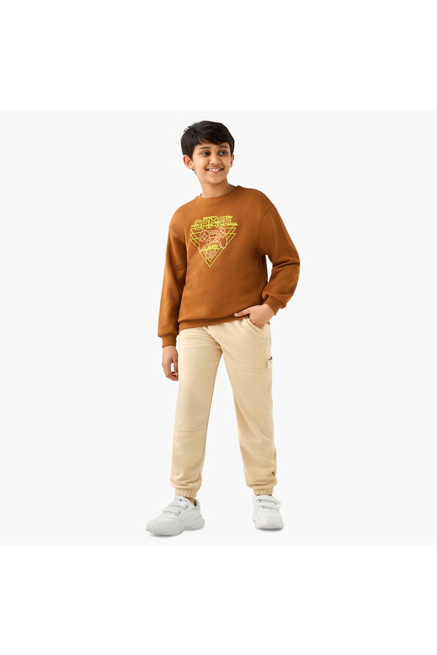 بنطال رياضي سادة مع رباط إغلاق وجيوب - 2