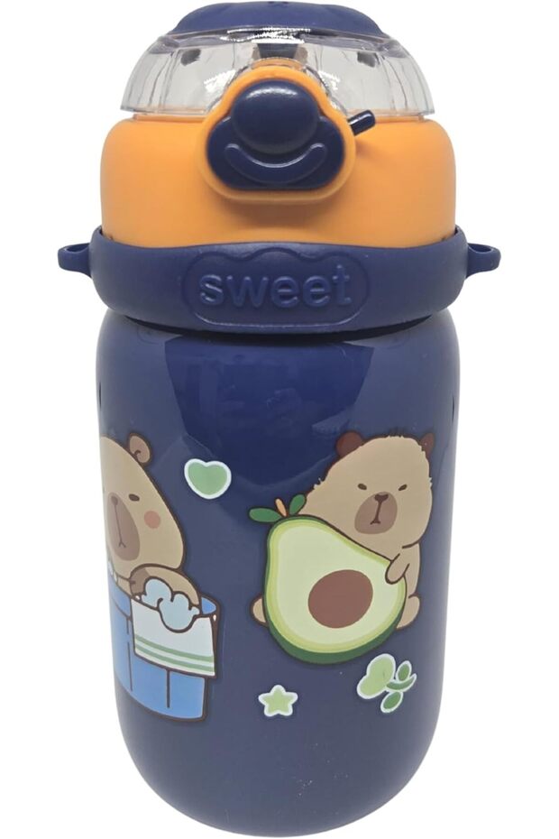 Sweet Bunny Kids Water Bottle – 500ml BPA-Free Plastic Bottle with Straw | School, Toddler & Picni