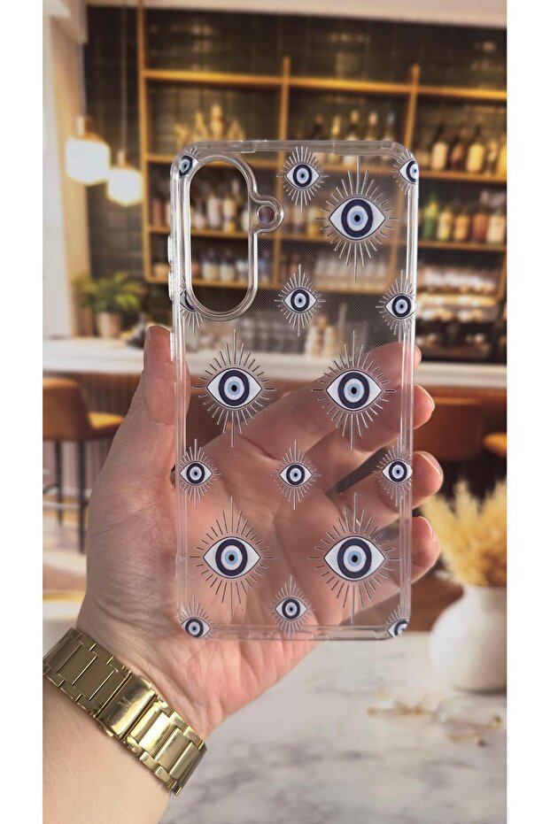 غطاء شفاف متوافق مع سامسونج A56 مع نمط إيفيلي، يمتص الصدمات ويحمي الكاميرا - 2