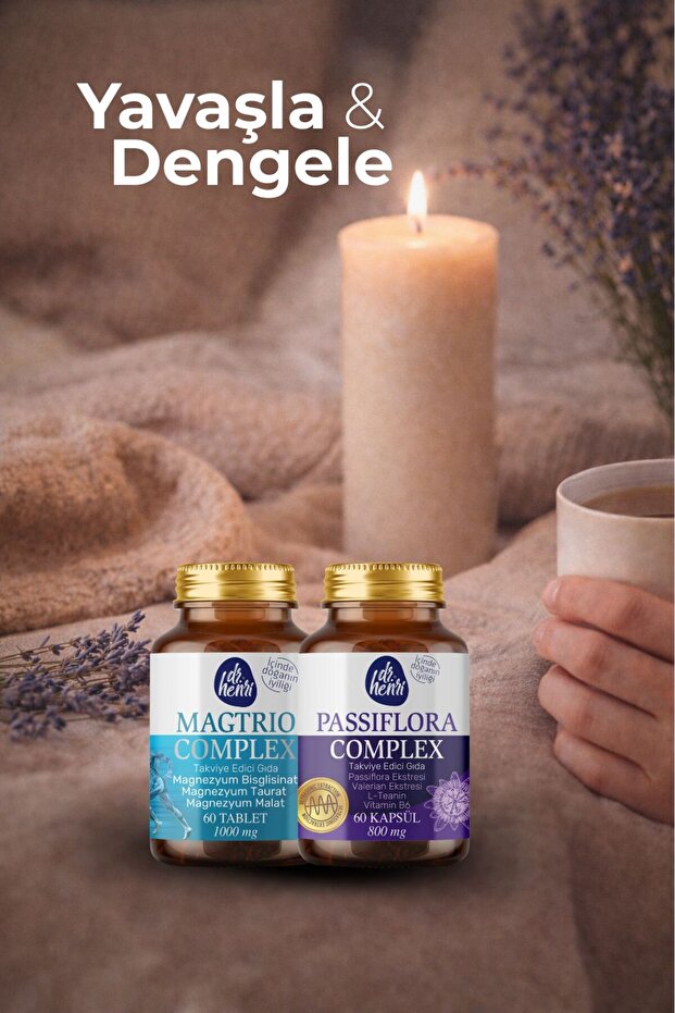 Passiflora Complex 60 Kapsül & Magtrio Complex 60 Tablet Set - 1