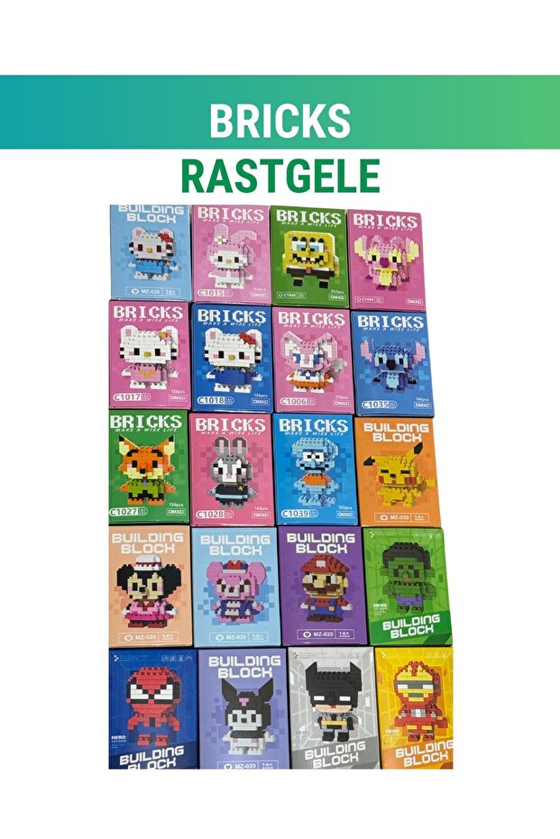 Bricks Karışık Karakter 3D Yapı Figürleri - 1