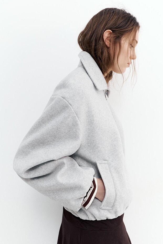 Yumuşak kumaş balon ceket - 5