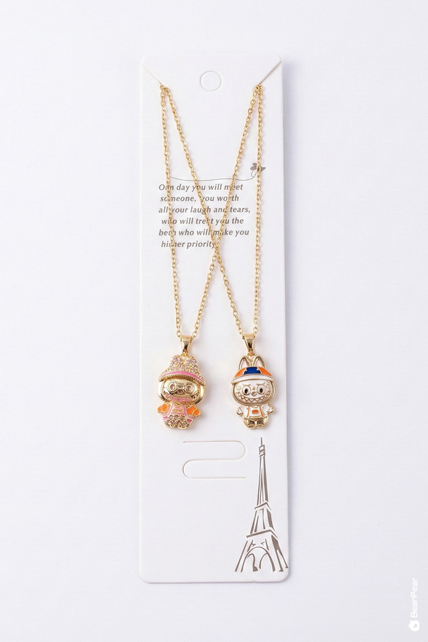 2'li Paslanmaz Çelik Labubu Kolye - 1