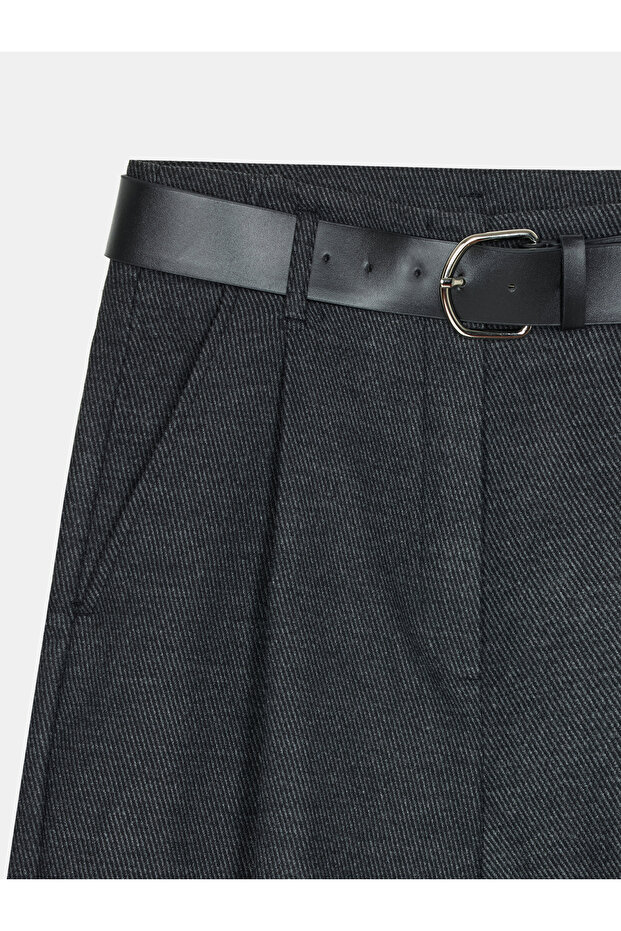 72232 Kemerli Şort-Antrasit - 7