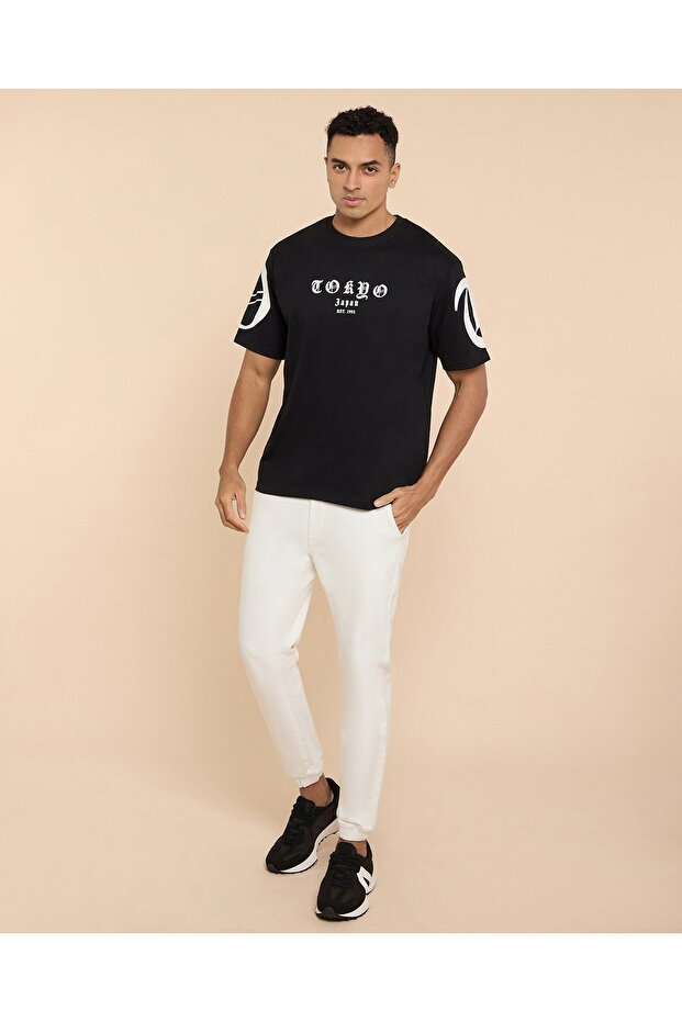 بنطال جينز رياضي سادة مع خصر برباط - 5