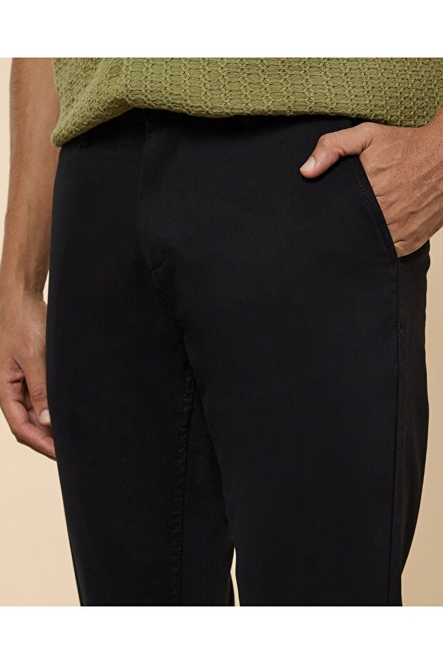 بنطال مستقيم سادة مع زر للإغلاق - 6