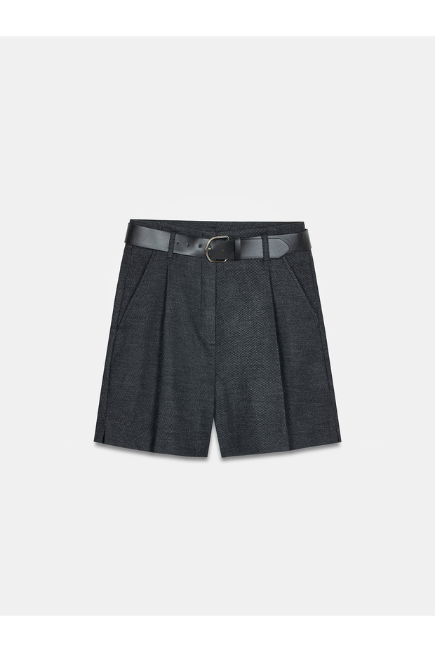 72232 Kemerli Şort-Antrasit - 5