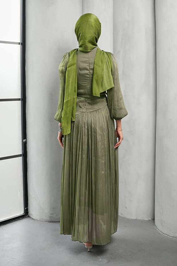 Haki Drapeli Piliseli Abiye - 5