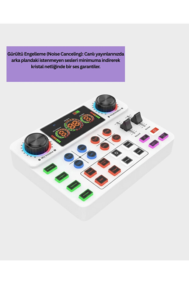 جهاز مزج الصوت متعدد التأثيرات للبث المباشر، متوافق مع USB واللاسلكي - 5