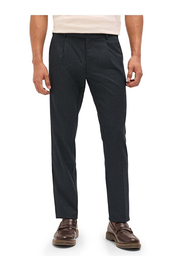 Men's Woven Design Regular Fit Formal Trouser