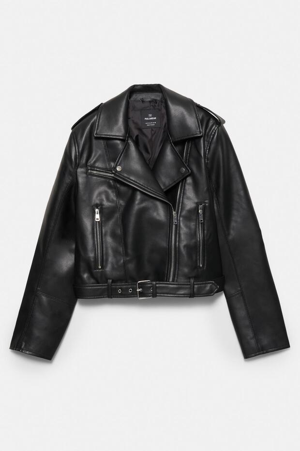 Suni deri biker ceket - 7