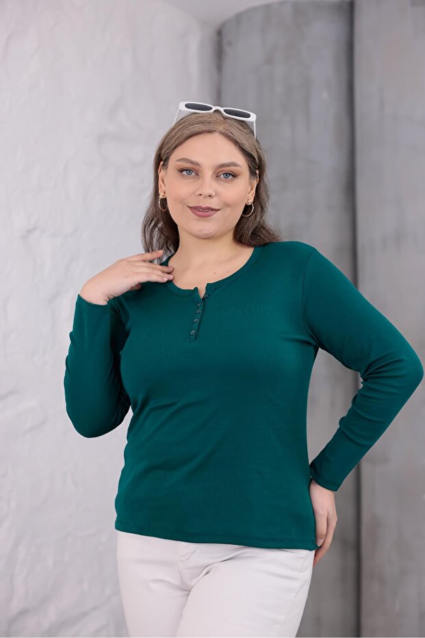 بلوزة قطنية كبيرة الحجم قماش قابل للتمدد - 7