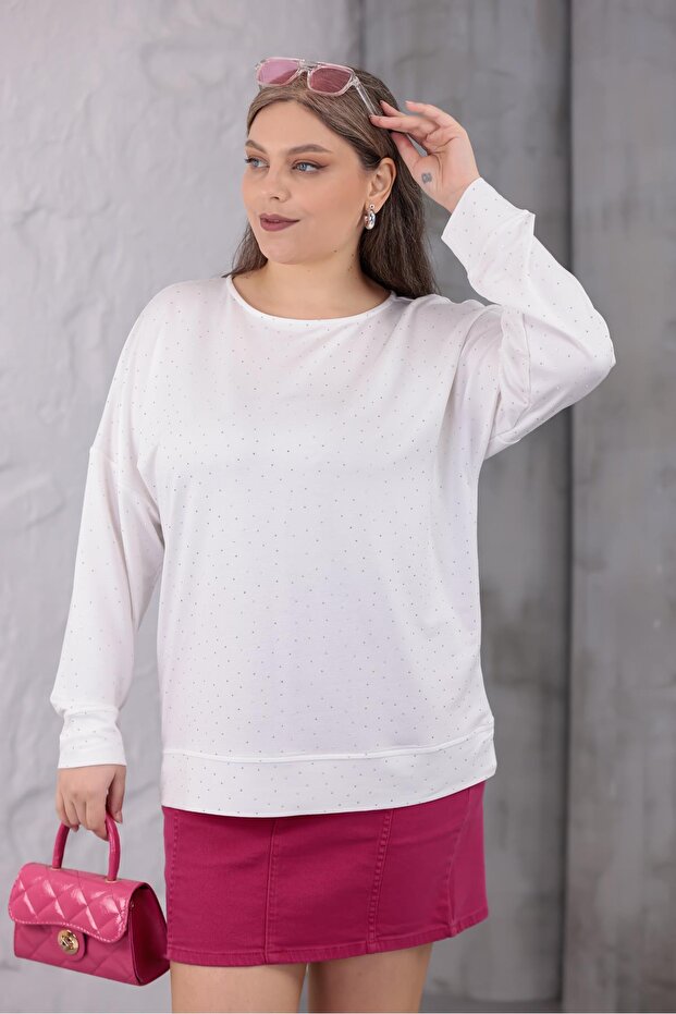 Plus Size Stone Basic Sweatshirt - 3