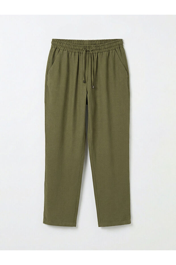 Lcwaikiki Classic Khaki Elastic Waist Women's Trousers