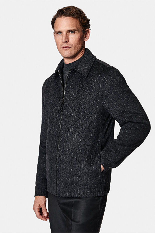 معطف بومبر من الصوف بقصة عادية - 3