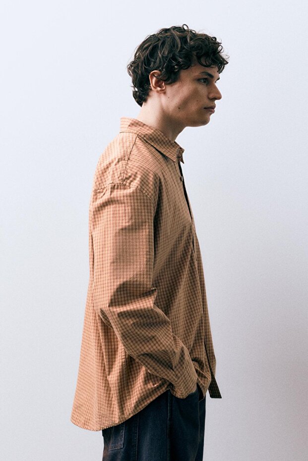 Turuncu kareli gömlek - 3