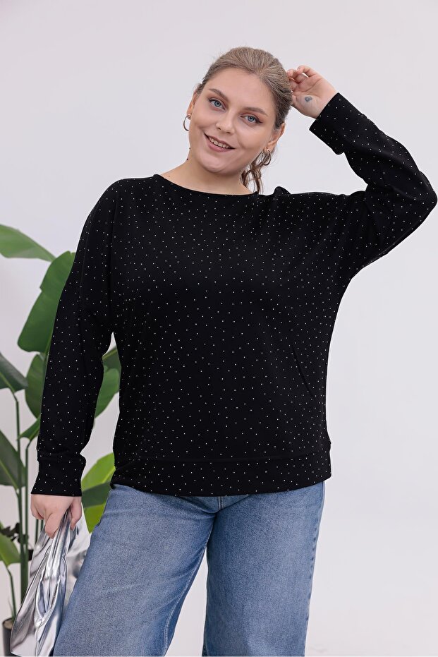 Plus Size Stone Basic Sweatshirt - 4