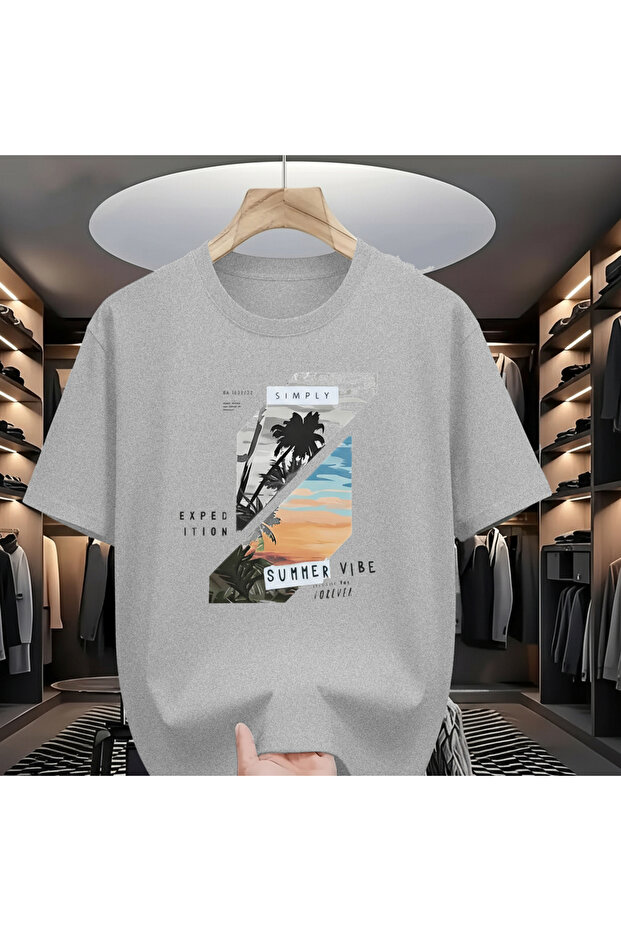 تيشيرت بتصميم صيفي للجنسين مطبوع