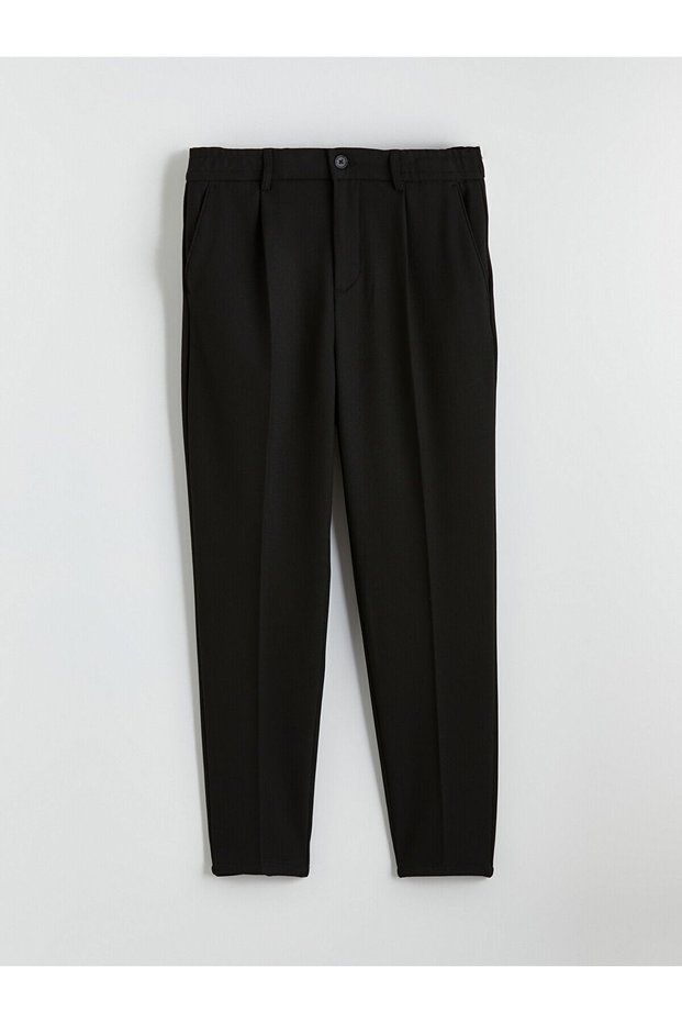 Rmz Clothing End of Season Deals Black Standard Fit Pleated Men's Trousers