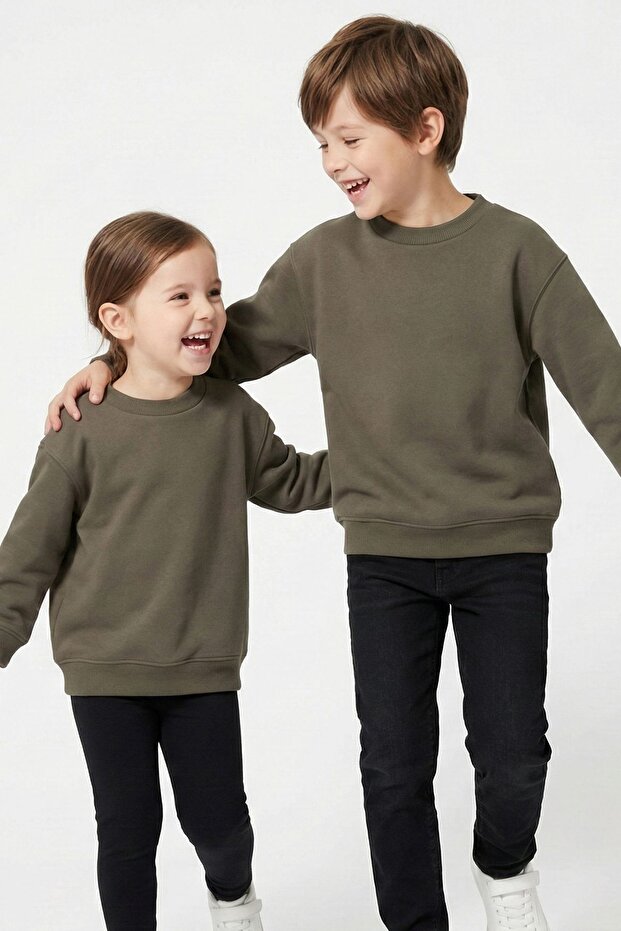 3'Lü Basic Şardonlu Çocuk Sweatshirt - 5