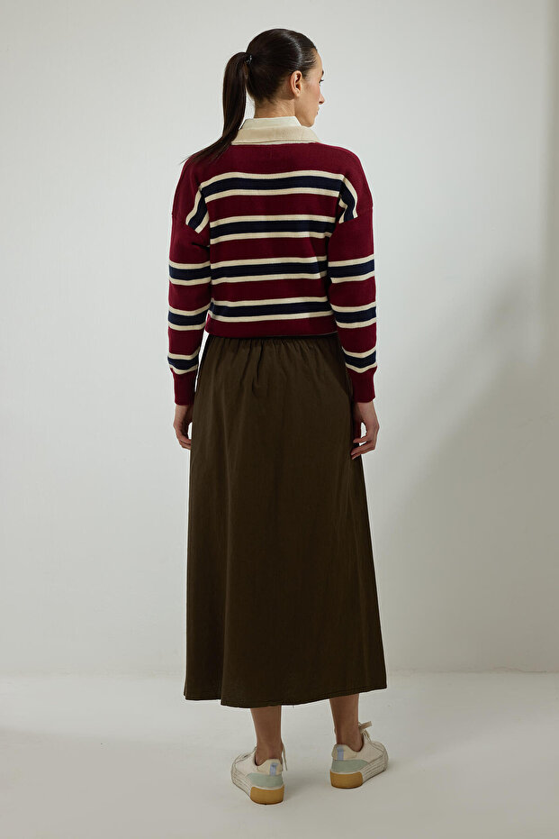 ELASTİK BEL CEPLİ ETEK - 4