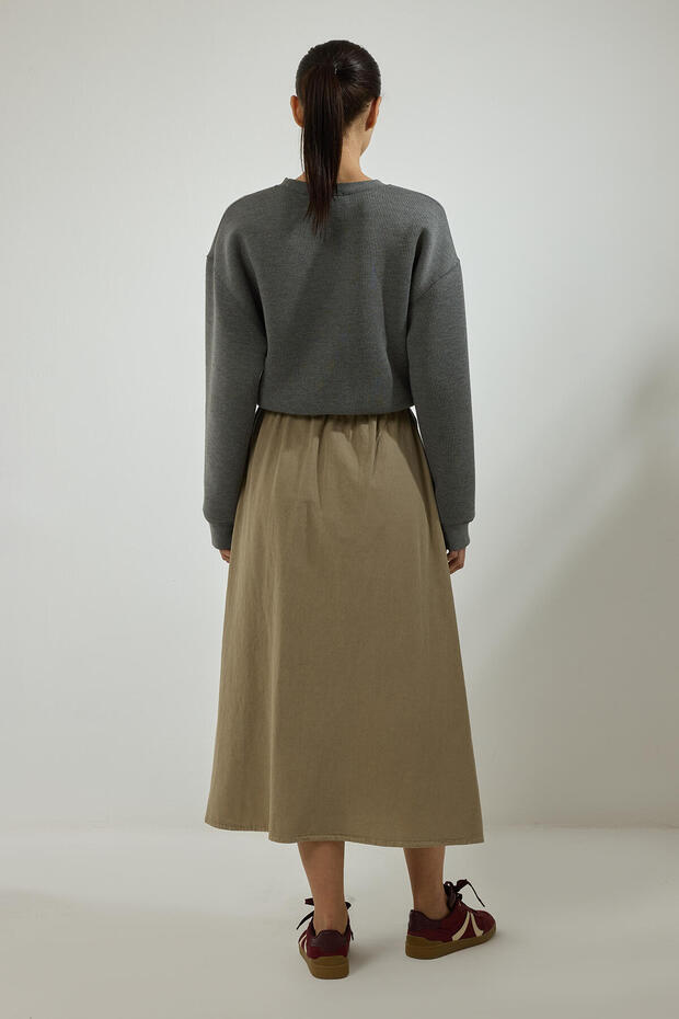 ELASTİK BEL CEPLİ ETEK - 4