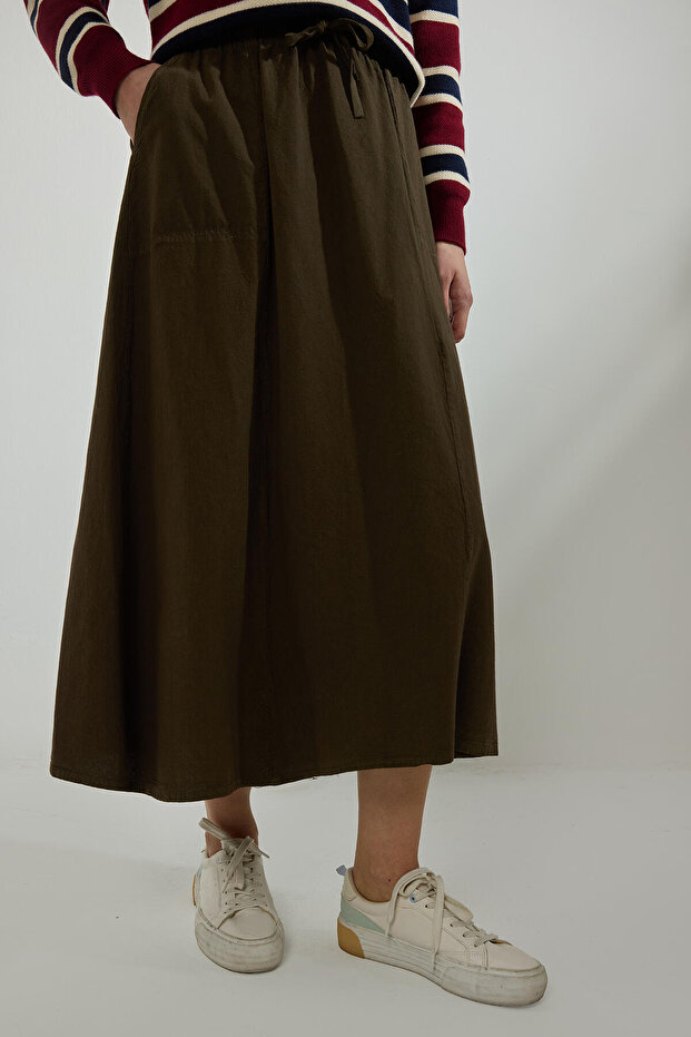 ELASTİK BEL CEPLİ ETEK - 3