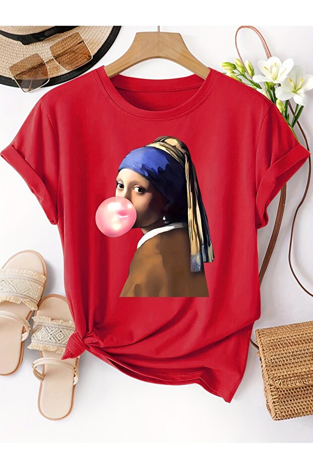 Unisex Mona Lisa Printed Design T-shirt