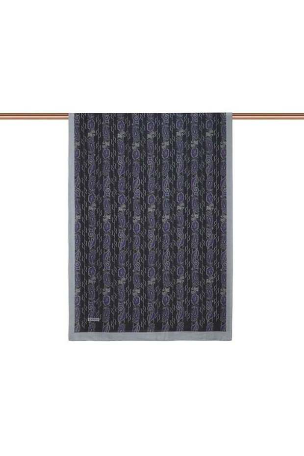 Patterned Tensoft Shawl - Monogram Patterned - Gray Purple - 2