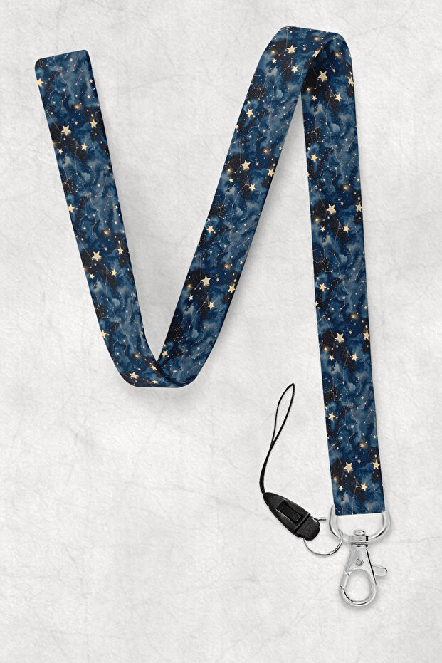Stars and Galaxy Neck Lanyard, Neck Strap Rope, Card and Phone Holder - Bas032