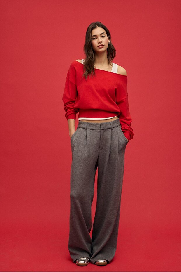 Geniş yaka triko kazak - 3